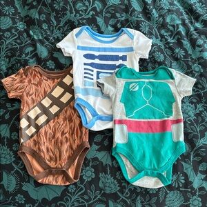 Star Wars Baby Bodysuit Trio - Brown, Blue, Green